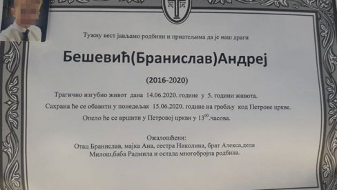 ТУГА У НОВОМ ПАЗАРУ: Стотине људи се у СУЗАМА опростило од Андреја (4) који је током игре истрчао на пут и ПОГИНУО: Ово је жалост до неба, како да заборавимо његов осмех?