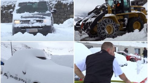 PAO SNEG USRED LETA: Veliko nevreme pogodilo sever Italije, bageri i kamioni čiste smetove (FOTO/VIDEO)