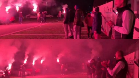 VRUĆA UVERTIRA ZA DERBI: Navijači Zvezde bakljadom ispratili ljubimce na meč (VIDEO)