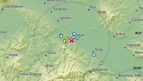 ЗЕМЉОТРЕС ПОГОДИО БАНИЈУ: Подрхтавање се снажно осетило у Сиску и Петрињи