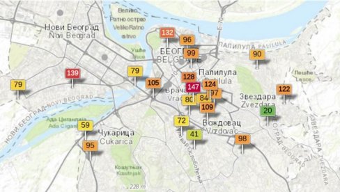 У ОВИМ ДЕЛОВИМА БЕОГРАДА ЈЕ ВАЗДУХ НАЈЗАГАЂЕНИЈИ: Осетљиве групе треба посебно да обрате пажњу