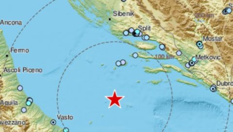 ДЕСЕТ ЗЕМЉОТРЕСА ЗА ТРИ ДАНА: Нови потреси на Јадранском мору, епицентар југоисточно од Виса