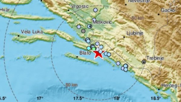 ДВА ЗЕМЉОТРЕСА ЗА 24 ЧАСА: Опет се тресе у Хрватској, епицентри код Стона и јужно од Виса