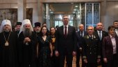 VUČIĆ I PATRIJARH PORFIRIJE U AMBASADI: Harčenko organizovao prijem povodom Dana Rusije