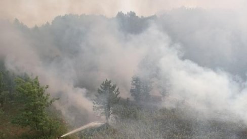 POŽAR U RUTOŠIMA NE JENJAVA: Vetar otežava posao vatrogascima