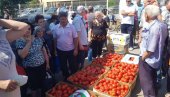 DELE PARADAJZ ZA DŽABE: Leskovački proizvođači protestuju i građanima poklanjaju povrće (FOTO)