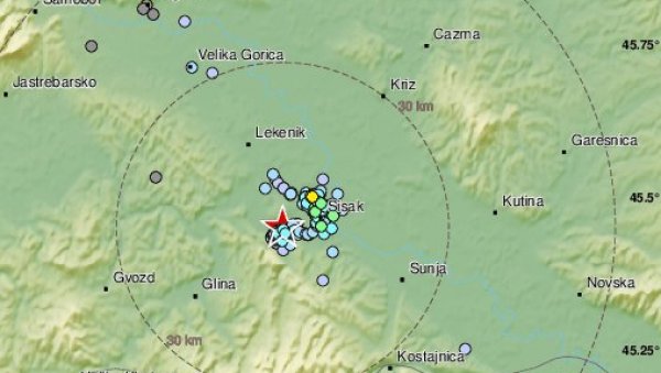 ПОНОВО ЗЕМЉОТРЕС У ХРВАТСКОЈ: Опет се тресло на Банији!