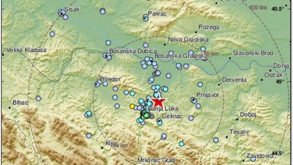 ЈАК ЗЕМЉОТРЕС У БАЊАЛУЦИ: Тресло се неколико секунди (ФОТО)