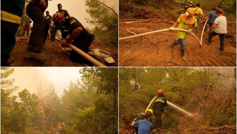 SRPSKI VATROGASCI U AKCIJI NA EVIJI: Pogledajte snimke gašenja stravičnih požara u kojem učestvuju naše jedinice (FOTO/VIDEO)