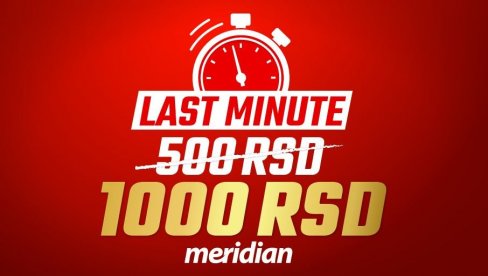 KAD MERIDIAN ČASTI - SVI DOBIJAJU! Preuzmi 1.000 RSD, odigraj tiket i postani milioner!