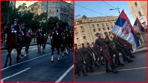 KONJICA PARADIRA KROZ CENTAR BEOGRADA: Defile krenuo ka spomeniku Stefanu Nemanji, na čelu kolone srpske trobojke (FOTO/VIDEO)