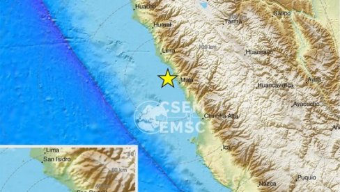 SNAŽAN ZEMLJOTRES U PERUU: Nema informacija o povređenima