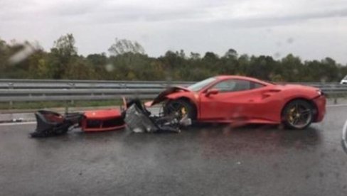 CRVENI FERARI POTPUNO UNIŠTEN NA PUTU: Niko ne zna šta se tačno dogodilo na Milošu Velikom