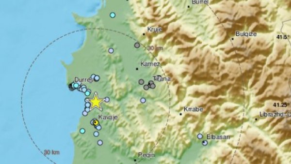НОВИ ЗЕМЉОТРЕС У АЛБАНИЈИ: Тресло се тло у близини Тиране