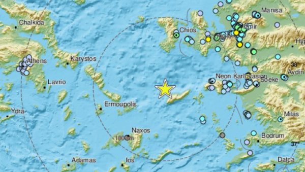 ЗЕМЉОТРЕС У ТУРСКОЈ: Епицентар у Егејском мору