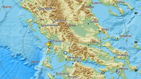ЗЕМЉОТРЕС У ГРЧКОЈ: Потрес јачине 4,3 степена регистрован код Превезе