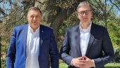 ODBIJAMO NAMETNUTE ODLUKE I SANKCIJE: Tokom sastanka sa Vučićem, Dodik dobio uveravanja da će Srbija i dalje podržavati Republiku Srpsku