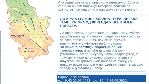 НОВО УПОЗОРЕЊЕ РХМЗ: Наредна два сата пљускови с грмљавином, на удару и Београд (ФОТО)