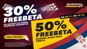 SJAJNA MUNDIJALSKA PONUDA: 30-50% freebeta svakog dana u AdmiralBet-u