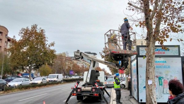 ЗАСИЈАЋЕ ВЕСНИЦИ ПРАЗНИЧНОГ ДУХА : На новосадским улицама почело новогодишње украшавање