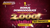 ADMIRALBET ČASTI SA FANTASTIČNIH 2000 RSD BONUSA DOBRODOŠLICE!