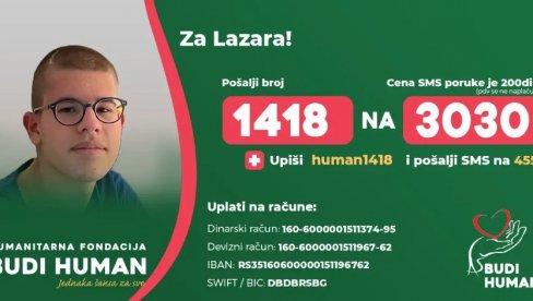 VREME KLJUČNO: Lazar bije tešku životnu bitku - potrebna mu je naša pomoć VREME KLJUČNO: Lazar bije tešku životnu bitku - potrebna mu je naša pomoć