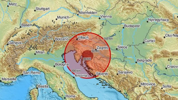 ЈАК ЗЕМЉОТРЕС ПОГОДИО ХРВАТСКУ: Епицентар потреса на Крку