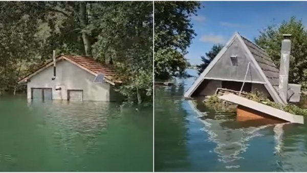 ИЗНАД ВОДЕ ВИРЕ САМО КРОВОВИ: Природа показала своју снагу у Хрватској, Драва носила све пред собом (ВИДЕО)