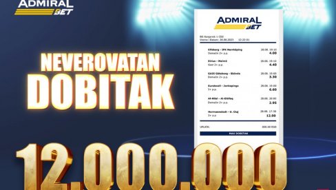 ULOŽIO 850 DINARA, 2 GOLA U NADOKNADI MU DONELA 12.000.000! Svega 6 parova je bilo dovoljno za maksimalnu isplatu! ULOŽIO 850 DINARA, 2 GOLA U NADOKNADI MU DONELA 12.000.000! Svega 6 parova je bilo dovoljno za maksimalnu isplatu!