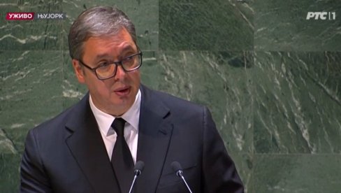 ВЕРУЈЕМ ДА ЈЕДНА МАЛА ЗЕМЉА ПОПУТ СРБИЈЕ, ДАЈЕ ПРИМЕР БОРБЕ ЗА ПРАВО... Снажна порука председника Вучића из Њујорка ВЕРУЈЕМ ДА ЈЕДНА МАЛА ЗЕМЉА ПОПУТ СРБИЈЕ, ДАЈЕ ПРИМЕР БОРБЕ ЗА ПРАВО... Снажна порука председника Вучића из Њујорка