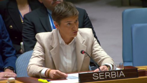 СЕДНИЦА СБ УН О КОСОВУ И МЕТОХИЈИ: Ана Брнабић - Приштина жели да Срби оду, сведочимо кампањи тихог етничког чишћења СЕДНИЦА СБ УН О КОСОВУ И МЕТОХИЈИ: Ана Брнабић - Приштина жели да Срби оду, сведочимо кампањи тихог етничког чишћења