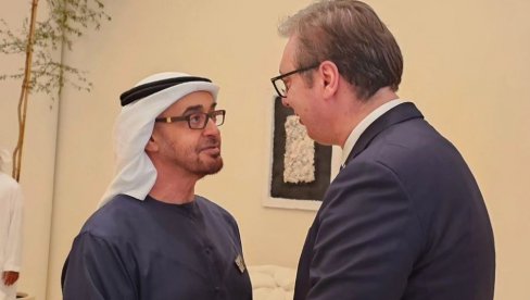 SREĆAN SAM I PONASAN NA UGLED NAŠE ZEMLJE U EMIRATIMA: Vučić o sastanku sa šeikom Bin Zajedom