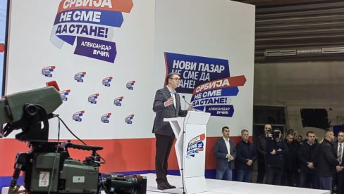DA IH OVDE U PAZARU POBEDIMO NAJUBEDLJIVIJE: Vučić - Izbori nisu igra, budite odgovorni DA IH OVDE U PAZARU POBEDIMO NAJUBEDLJIVIJE: Vučić - Izbori nisu igra, budite odgovorni