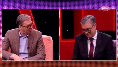VUČIĆ SA DVOJNIKOM U AMI G SHOW: Pitanje o putevima otkrilo ko je imitator VUČIĆ SA DVOJNIKOM U AMI G SHOW: Pitanje o putevima otkrilo ko je imitator