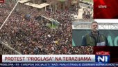 ОПОЗИЦИЈА ДОТАКЛА ДНО: Представник Милоша Јовановића говори на скупу на ком се вијори застава еуромајдана (ФОТО)