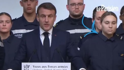 ЗАМАЛО ДА ПАДНЕ У НЕСВЕСТ ТОКОМ ГОВОРА МАКРОНА: Девојци се слошило, хитно реаговао и француски председник (ВИДЕО) ЗАМАЛО ДА ПАДНЕ У НЕСВЕСТ ТОКОМ ГОВОРА МАКРОНА: Девојци се слошило, хитно реаговао и француски председник (ВИДЕО)