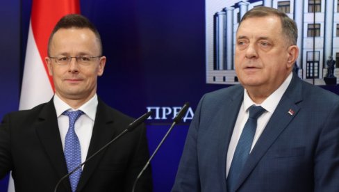 MAĐARSKA POMAŽE PRIVREDU SRPSKE: U Banjaluci predsednik RS Milorad Dodik primio ministra Petera Sijarta MAĐARSKA POMAŽE PRIVREDU SRPSKE: U Banjaluci predsednik RS Milorad Dodik primio ministra Petera Sijarta