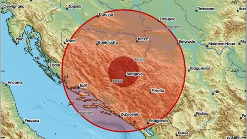 СНАЖАН ЗЕМЉОТРЕС ПОГОДИО САРАЈЕВО