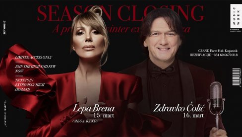 ZDRAVKO ČOLIĆ & LEPA BRENA KONAČNO ZAJEDNO: Kopaonik Music Week za zatvaranje ski sezone najavljuje high-end spektakl kome se niko nije nadao ZDRAVKO ČOLIĆ & LEPA BRENA KONAČNO ZAJEDNO: Kopaonik Music Week za zatvaranje ski sezone najavljuje high-end spektakl kome se niko nije nadao