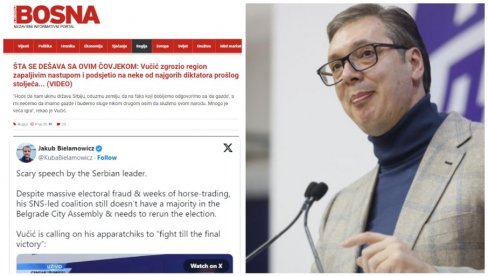 PLANSKA KAMPANJA MRŽNJE: Islamistička Slobodna Bosna nastavlja Kurtijev započeti prljavi posao - Udri po Vučiću, samo da pomognemo Đilasu PLANSKA KAMPANJA MRŽNJE: Islamistička Slobodna Bosna nastavlja Kurtijev započeti prljavi posao - Udri po Vučiću, samo da pomognemo Đilasu