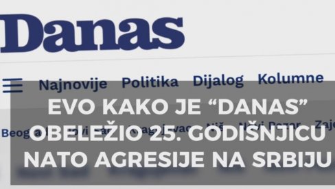 ЧИЈЕ СТЕ ВИ НОВИНЕ - СРПСКЕ, НАТО ИЛИ АЛБАНСКЕ? Погледајте како је Данас обележио годишњицу НАТО агресије на Србију (ВИДЕО)