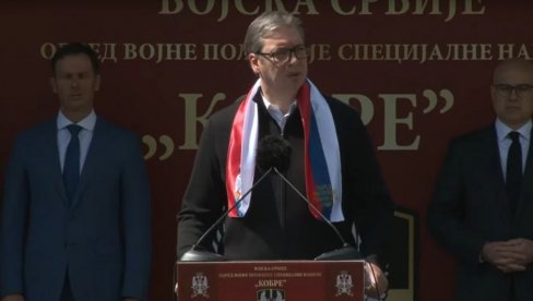 VUČIĆ NA SVEČANOSTI POVODOM DANA KOBRI: Obraz nema cenu, Srbija nije na prodaju, otadžbinu volimo više od svega (FOTO/VIDEO)