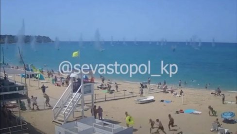 POGLEDAJTE - SNIMAK UKRAJINSKOG NAPADA KASETNOM MUNICIOJOM NA PLAŽU: VSU je ispalila američke balističke rakete ATACMS na Krim (VIDEO)