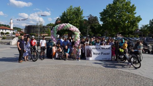 VOZIO BICIKL ZA LEČENJE MALENE MERJEM: Humana misija novosadskog policajca Milana Mićunovića (FOTO)