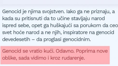 SUMANUT TEKST U OPOZICIONOM DANASU: Rudarenje litijuma je genocid, kao u Srebrenici! (FOTO)