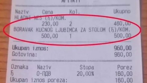 500 DINARA ZA KUĆNOG LJUBIMCA ZA STOLOM: Priča dobila epilog - neverovatni detalji