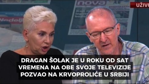 “ОВО ЋЕ СЕ ЗАВРШИТИ НОВИМ ПЕТИМ ОКТОБРОМ”: Шолак у року од сат времена на обе своје телевизије позвао на крвопролиће у Србији (ВИДЕО)