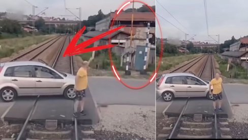 SNIMAK IZ SRBIJE LEDI KRV: Zaustavio se nasred pruge - ispred voza! A onda je pokazao na rampu... (VIDEO)