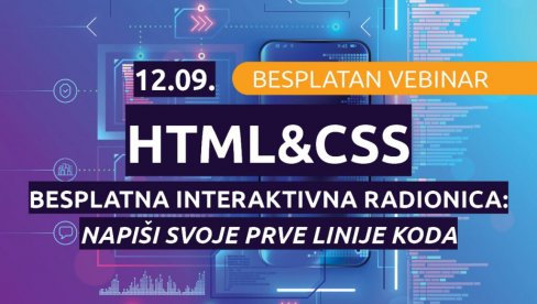 Naučite osnove veb development-a: Prijavite se na besplatnu HTML&CSS radionicu