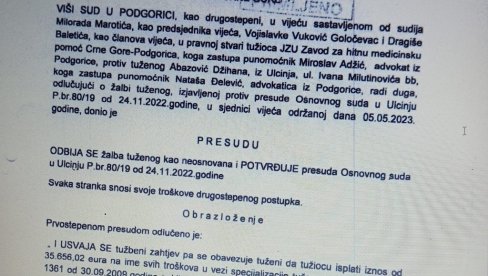 DRITANOV BRAT DA PLATI DUG: Dr DŽihan Abazović izgubio spor sa Hitnom pomoći